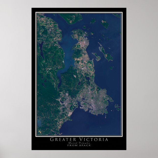 Underbarare Victoria British Columbia Satellite Po Poster (Framsidan)