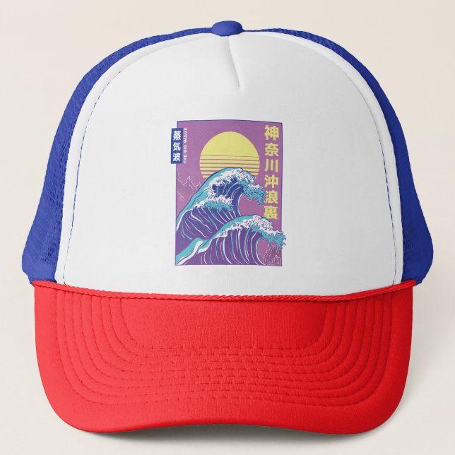 Underbarare Wave Vaporwave Kanagawa Keps (Framsida)