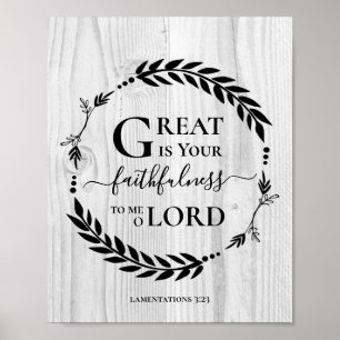 UNDERBAREN ÄR DIN FAITHFULNESS Wood Christian Post Poster