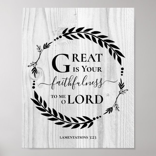 UNDERBAREN ÄR DIN FAITHFULNESS Wood Christian Post Poster (Framsidan)