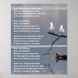 Underbaren är Thy Faithness Church Christian Hymn Poster