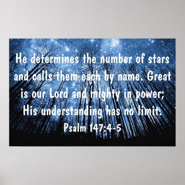 Underbaren är vår herre bible VERS 147:4-5 Poster (Framsidan)