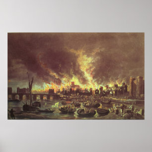 Underbaren avfyrar av London, 1666 Poster