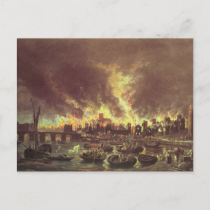 Underbaren avfyrar av London, 1666 Vykort