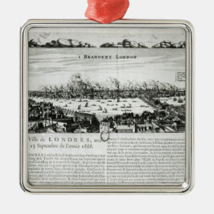 Underbaren avfyrar av London i 1666 Julgransprydnad Metall