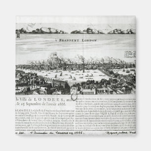 Underbaren avfyrar av London i 1666 Magnet