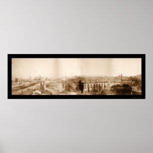 Underbaren avfyrar det Chicago fotoet 1871 Poster
