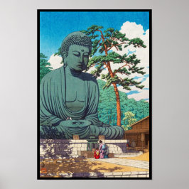 Underbaren Buddha i Kamakura Hasui Kawase hanga Poster