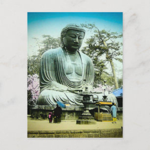 Underbaren Daibutsu i Kamakura-Vintagen Gamla Japa Vykort