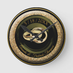 Underbaren Gatsby Bröllop Gift Clock Rund Klocka