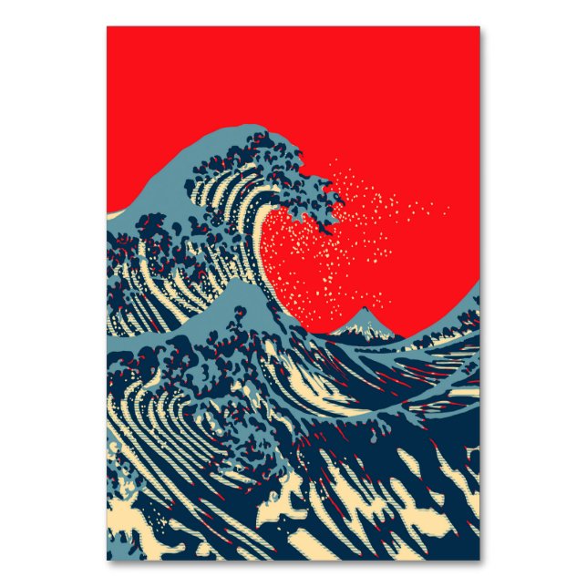 Underbaren Hokusai Wave in Hope Art Stil Bordsnummer (Framsidan)