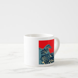 Underbaren Hokusai Wave in Hope Art Stil Espressomugg
