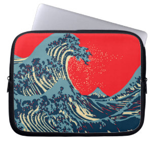 Underbaren Hokusai Wave in Hope Art Stil Laptop Fodral