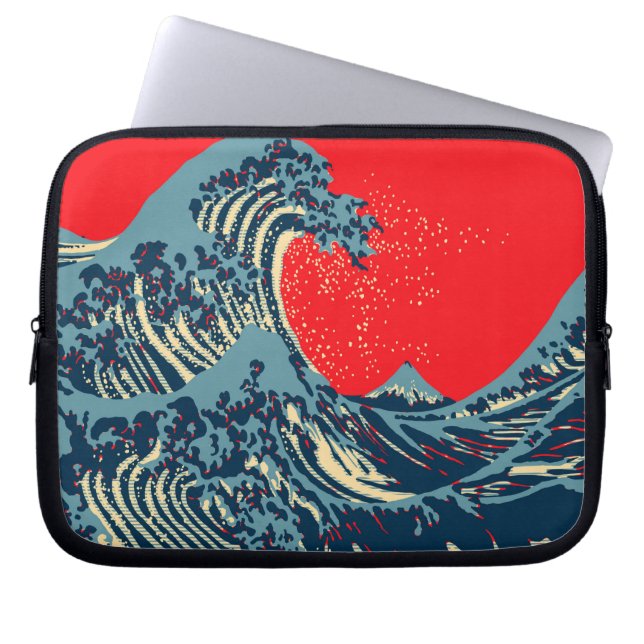 Underbaren Hokusai Wave in Hope Art Stil Laptop Fodral (Framsidan)