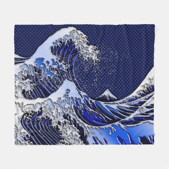Underbaren Hokusai Wave Modern stilar Fleecefilt (Framsidan (Horisontell))