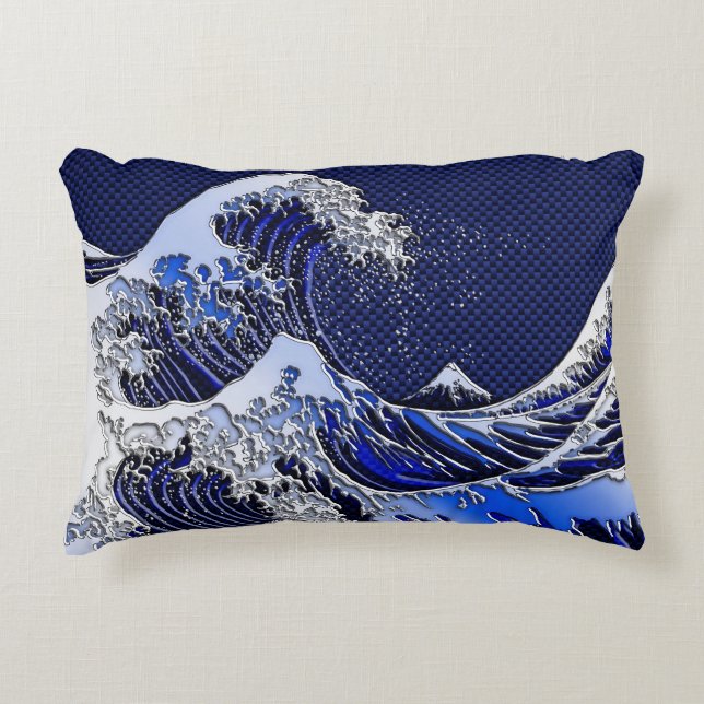 Underbaren Hokusai Wave Modern stilar Prydnadskudde (Framsidan)