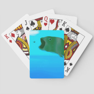Underbaren hoppar den konstnärliga fisken som leke spel kort