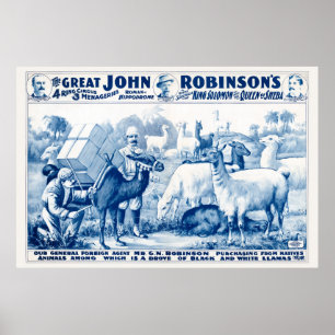Underbaren John Robinsons Circus Vintage affisch