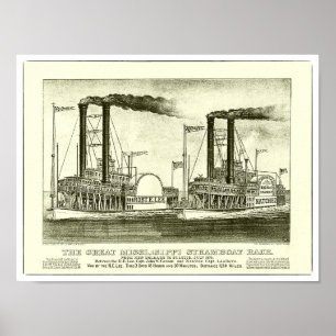 Underbaren Mississippi Steamboat Tävling - Skriv u Poster
