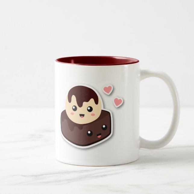 Underbaren parar av vaniljglass och nisse Två-Tonad mugg (Höger)