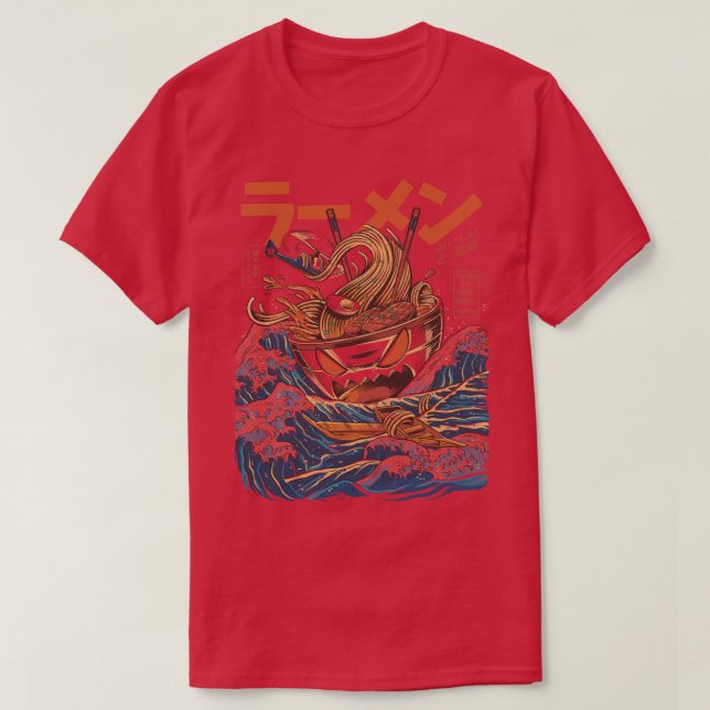 Underbaren Ramen utanför Kanagawa T Shirt (Design framsida)