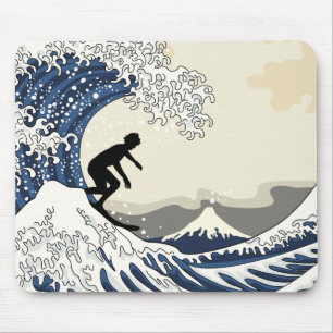 Underbaren Surfer i Kanagawa Musmatta