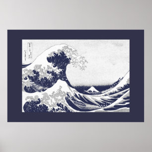 Underbaren vinkar av Kanagawa (神奈川沖浪裏) Poster
