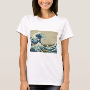 Underbaren vinkar av Kanagawa av Katsushika T-shirt