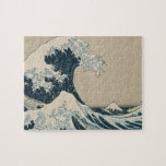 Underbaren vinkar av Kanagawa, beskådar av Mount Pussel<br><div class="desc">Avbilda samlingen numrerar:  XIR158277 som underbaren vinkar av Kanagawa,  från serien "36 beskådar av den Mount Fuji" ("den Fugaku sanjuokkeien") puben. vid Nishimura Eijudo (träklosstryck). Hokusai Katsushika (1760-1849) träklosstryck. Privat samling Giraudon.</div>