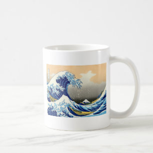 Underbaren vinkar av Kanagawa ~ Hokusai Kaffemugg