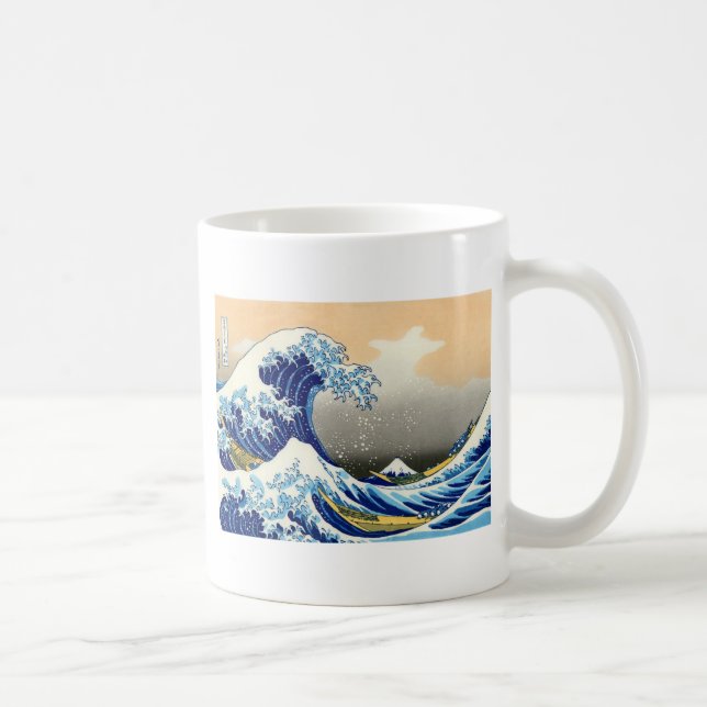 Underbaren vinkar av Kanagawa ~ Hokusai Kaffemugg (Höger)