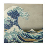 Underbaren vinkar av Kanagawa - Hokusai Kakelplatta<br><div class="desc">Underbaren vinkar av Kanagawa - det Hokusai trycket av den japanska färgträklossdesignen.</div>