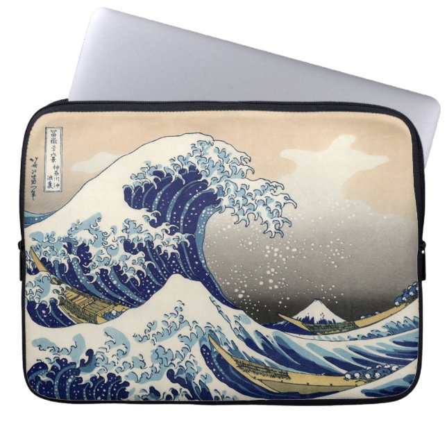 Underbaren vinkar av Kanagawa Laptop Sleeve (Framsidan)