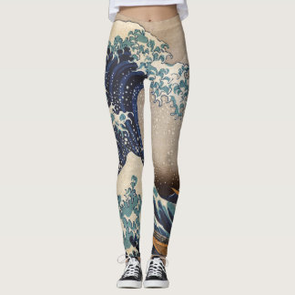 Underbaren vinkar av Kanagawa Leggings