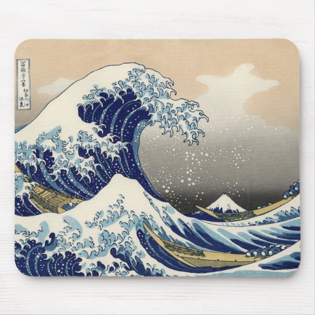 Underbaren vinkar av Kanagawa Mousepad Musmatta (Framsidan)