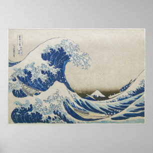 Underbaren vinkar av Kanagawa Poster