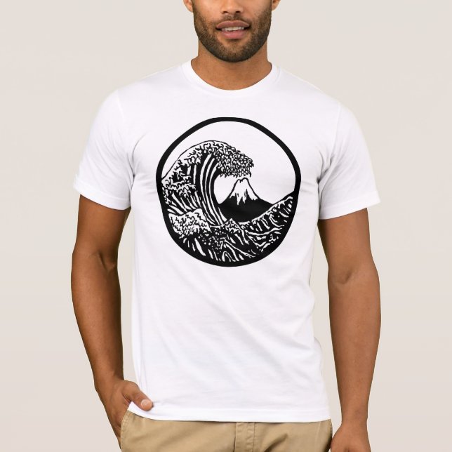 Underbaren vinkar den Hokusai utslagsplatsen Tee Shirt (Framsida)