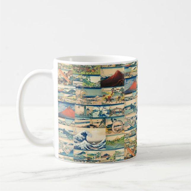 Underbaren vinkar Hokusai Mount Fuji japanska Kaffemugg (Vänster)