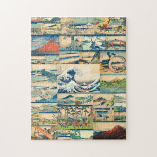 Underbaren vinkar Hokusai Mount Fuji japanska Pussel