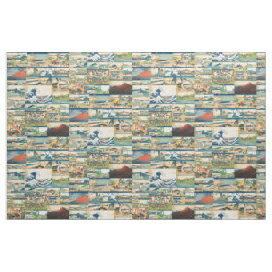 Underbaren vinkar Hokusai Mount Fuji japanska Tyg