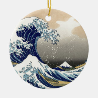 Underbaren vinkar på Kanagawa Julgransprydnad Keramik