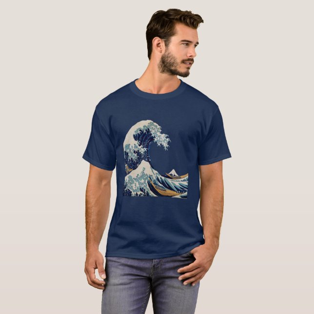 Underbaren vinkar vid Hokusai den grafiska T-tröja T Shirt (Hel framsida)