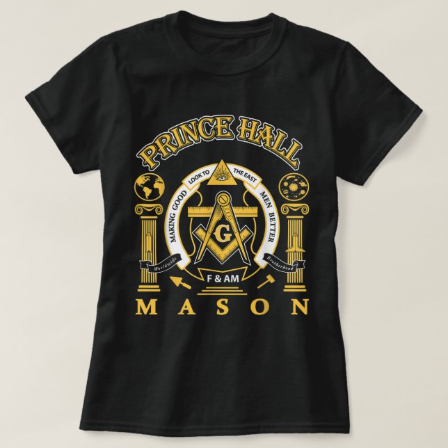 Underbarer Mason Masonic Prince Hall Masons presid T Shirt (Design framsida)