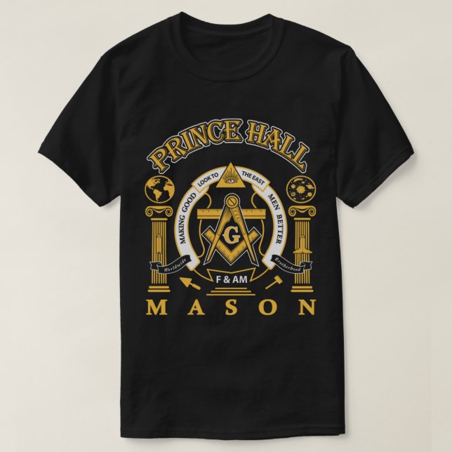 Underbarer Mason Masonic Prince Hall Masons presid T Shirt (Design framsida)
