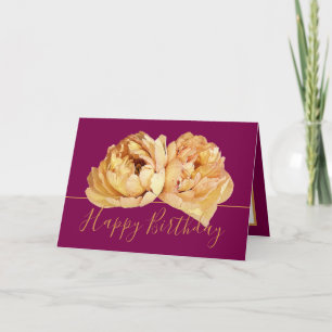 Underbarlig kräm peony chic blomsterbukett födelse kort