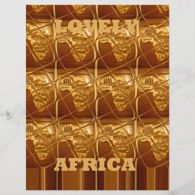Underbart afrikanskt Karta Skriv ut Golden Design (Framsida)