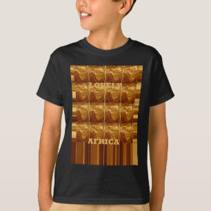 Underbart afrikanskt Karta Skriv ut Golden Design T Shirt