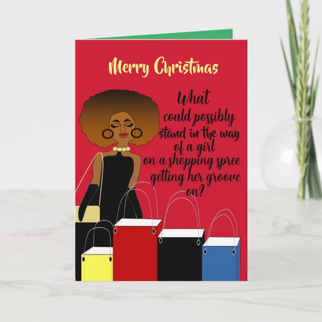 Underbart afrikanskt kvinnligt God jul-kort Tack Kort (Framsida)