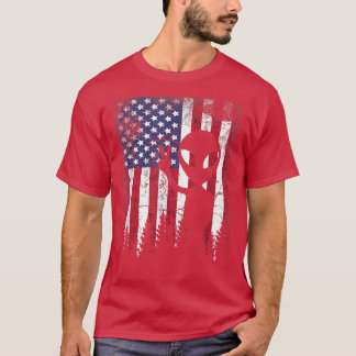 Underbart Alien UFO American Flagga 4 juli manar w T Shirt