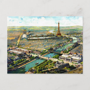 Underbart antik 1900 Paris panoramabilt litho Vykort